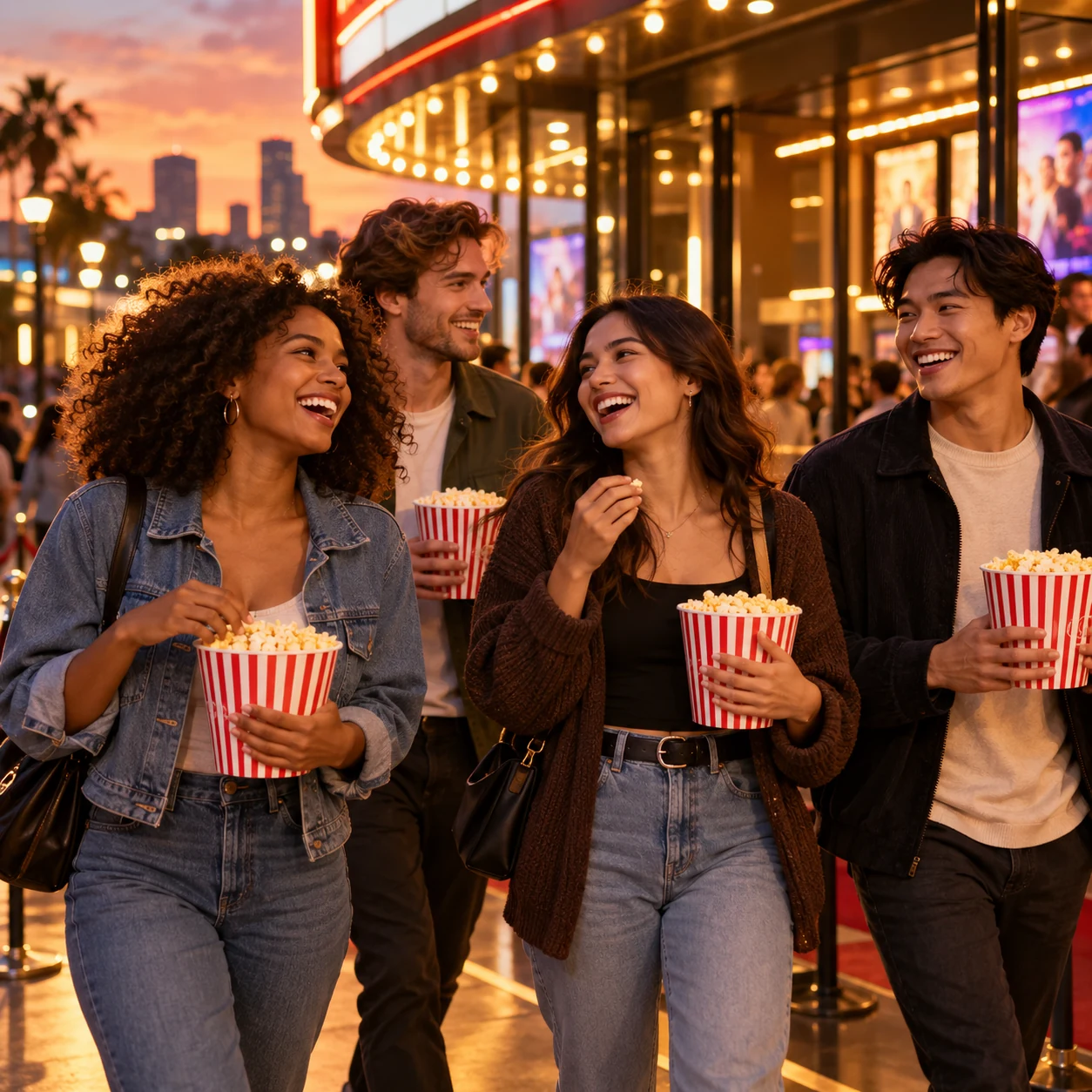 Amigos a la salida del cine
